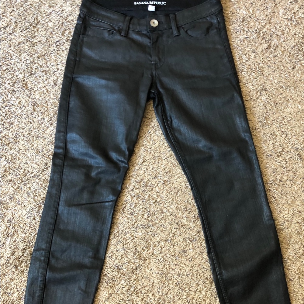 Shiny black jeans by Banana Republic